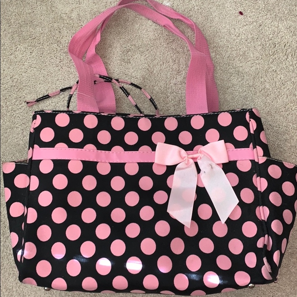 Pink polka dot bag